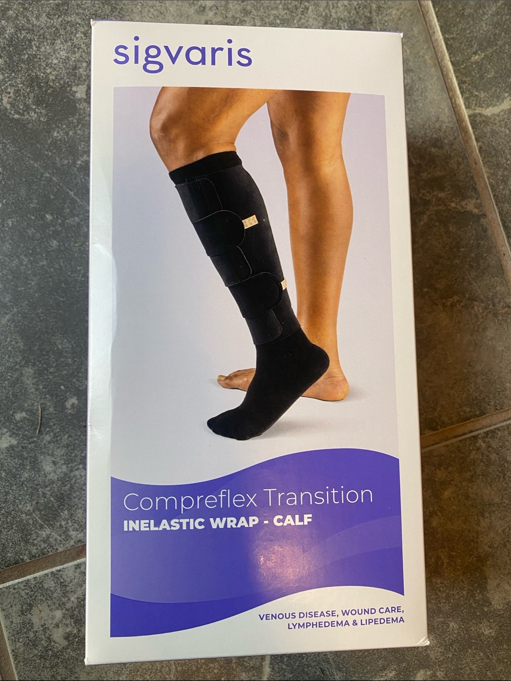 Sigvaris Compreflex Transition Inelastic Calf Wrap - Black